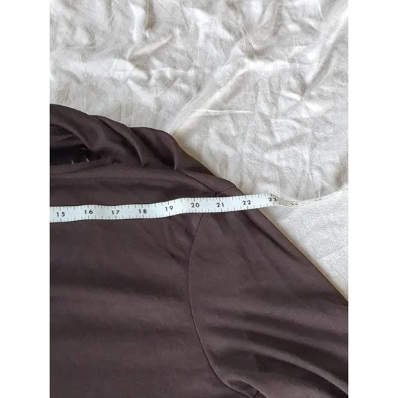 REISS Fleur Off The Shoulder Ruched Jersey Midi Dress Brown Long Sleeve Sz Large - Picture 13 of 15